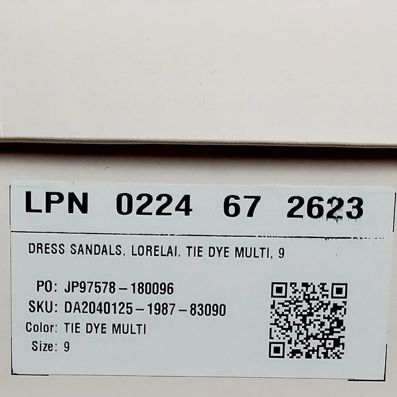 NIB JUSTFAB LORELAI PASTEL TIE DYE BLOCK HEELED SANDAL (8.5 & 9) - Picture 10 of 10